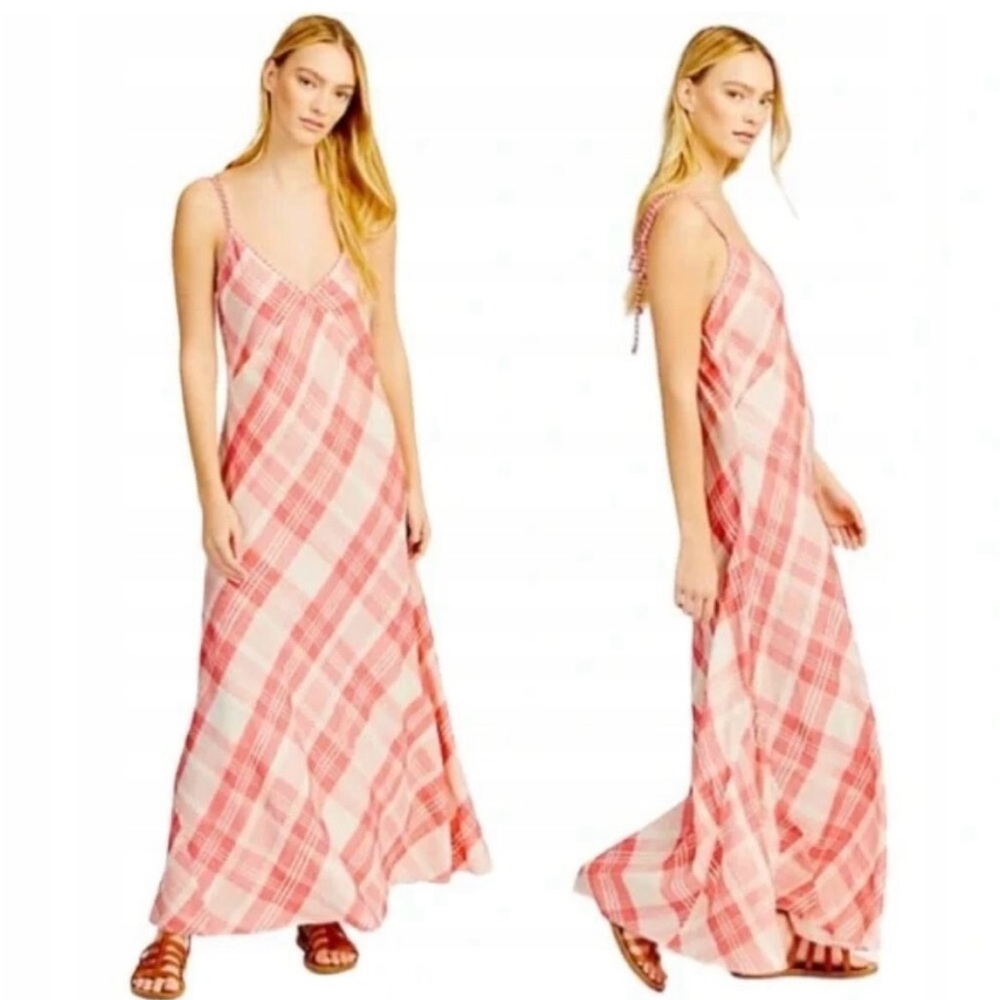 Ralph Lauren Pink Checkered Maxi Dress NWT - Picture 2 of 11